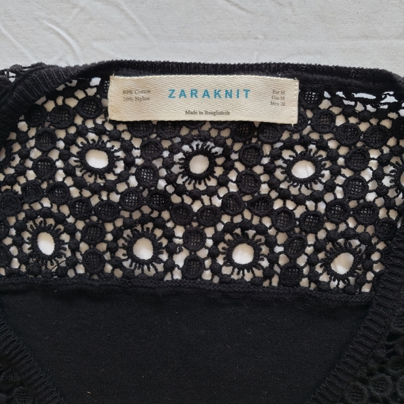 Women's Black Crochet knit Sweater Set, Zara - Picture 7 of 8